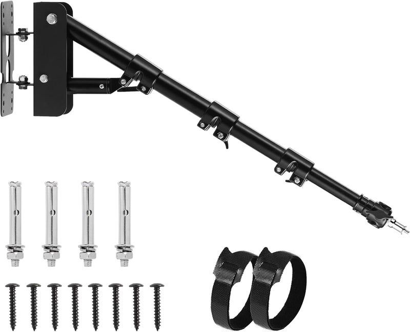 Meking Ring Light Wall Mount Boom Arm 39.37inch/100cm, for Strobe Light, Photography, Softbox, Reflector, Support 180 Degree Rotation - Image 1